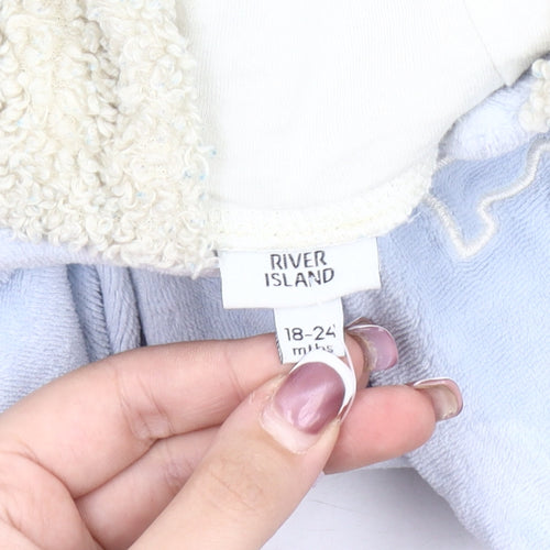 River Island Unisex Varsity Jacket 18-24 Months Blue/Ivory