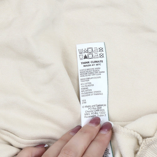 Marks and Spencer Women's Beige XL Henley Sweatshirt