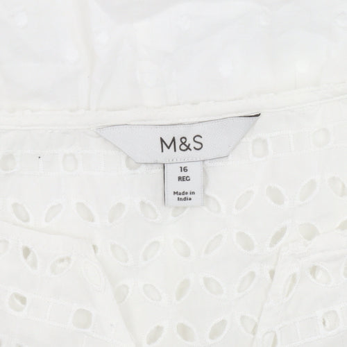 Marks and Spencer Women's White Blouse Size 16