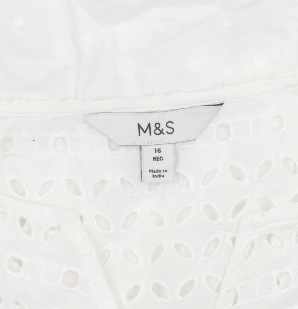 Marks and Spencer Women's White Blouse Size 16