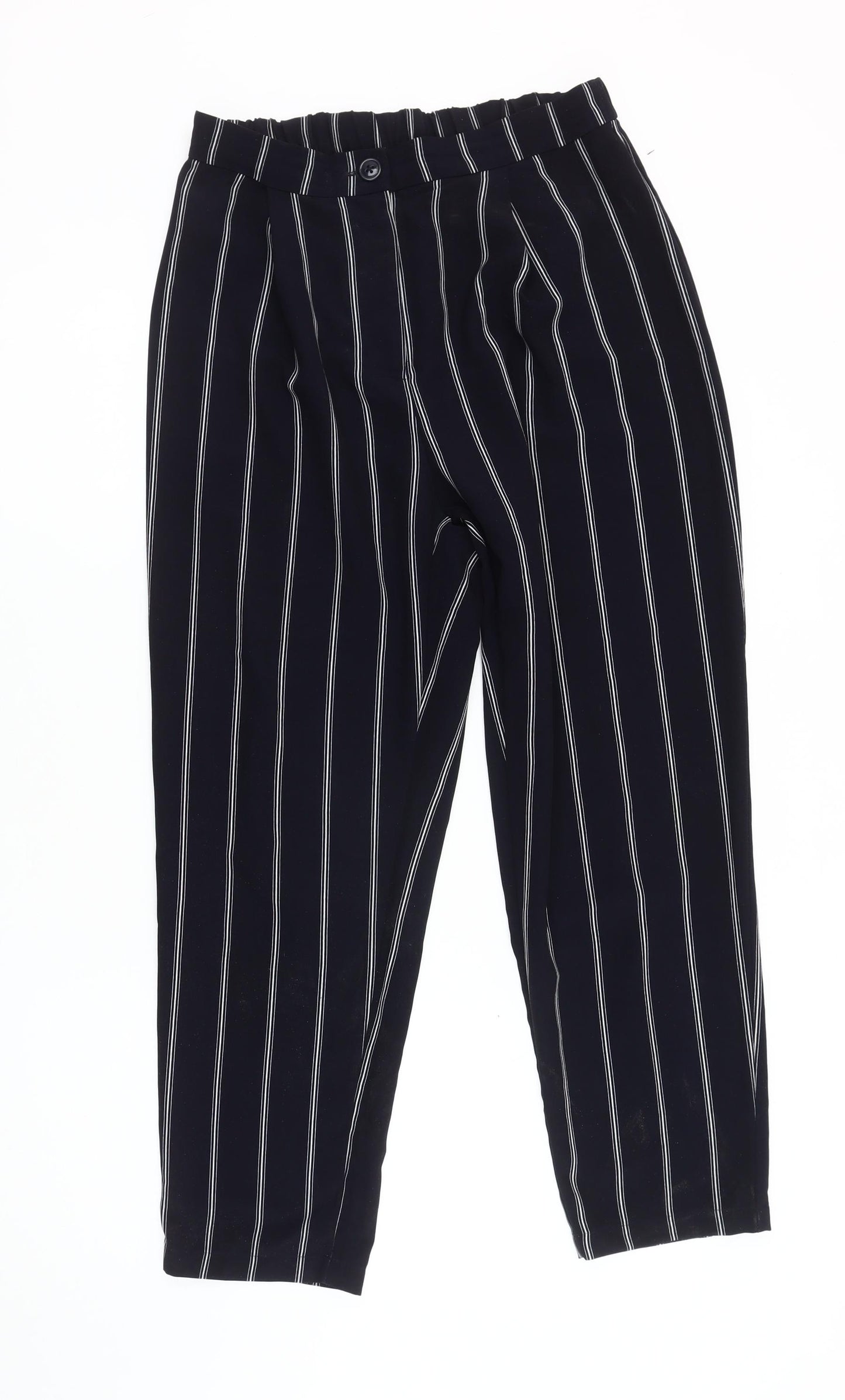 H&M Women’s Black Striped Trousers, Size 10