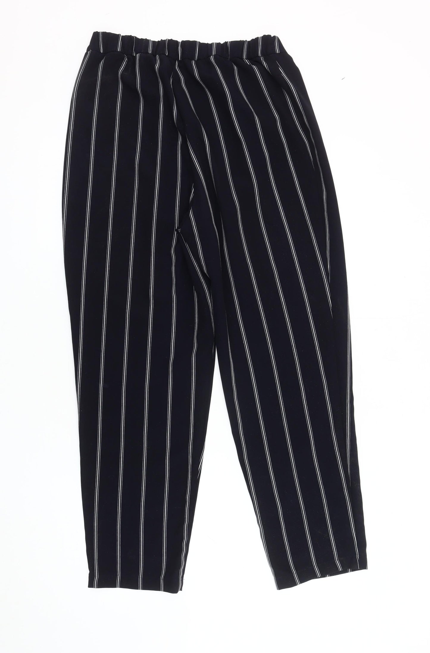 H&M Women’s Black Striped Trousers, Size 10