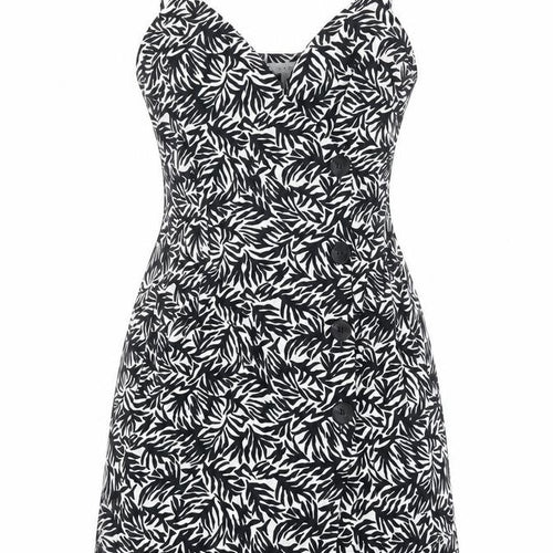 Topshop Women's Black Printed Sleeveless Dress UK 10