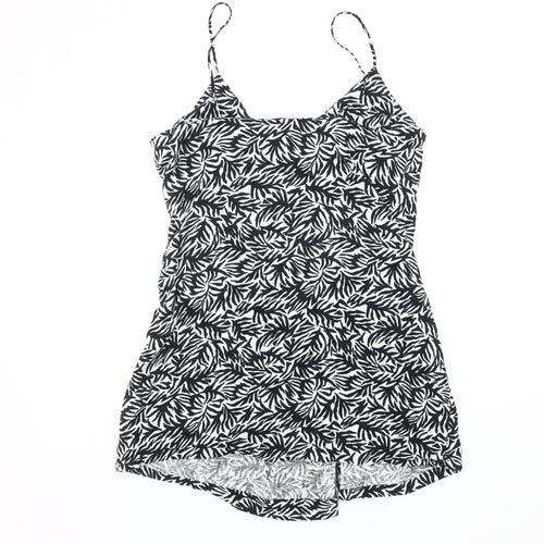 Topshop Women's Black Printed Sleeveless Dress UK 10