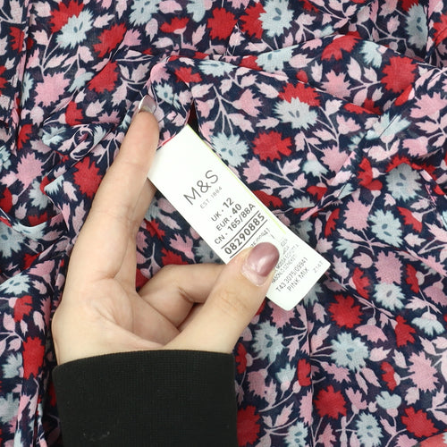 Marks and Spencer Women's Floral Blouse Size 12 Multicoloured