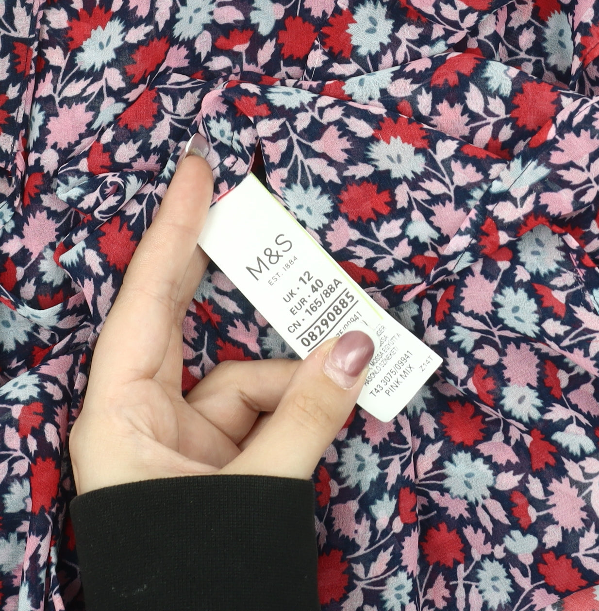 Marks and Spencer Women's Floral Blouse Size 12 Multicoloured