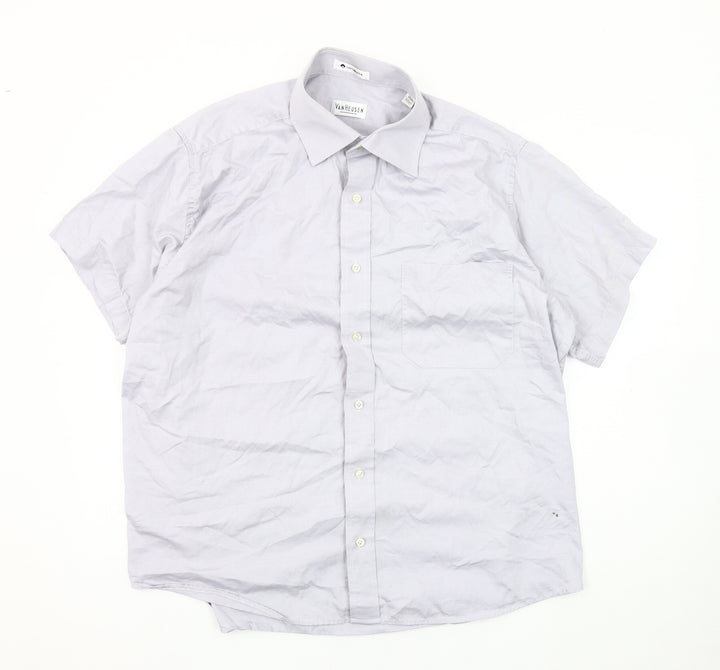 Van Heusen Men's White Short Sleeve Casual Shirt