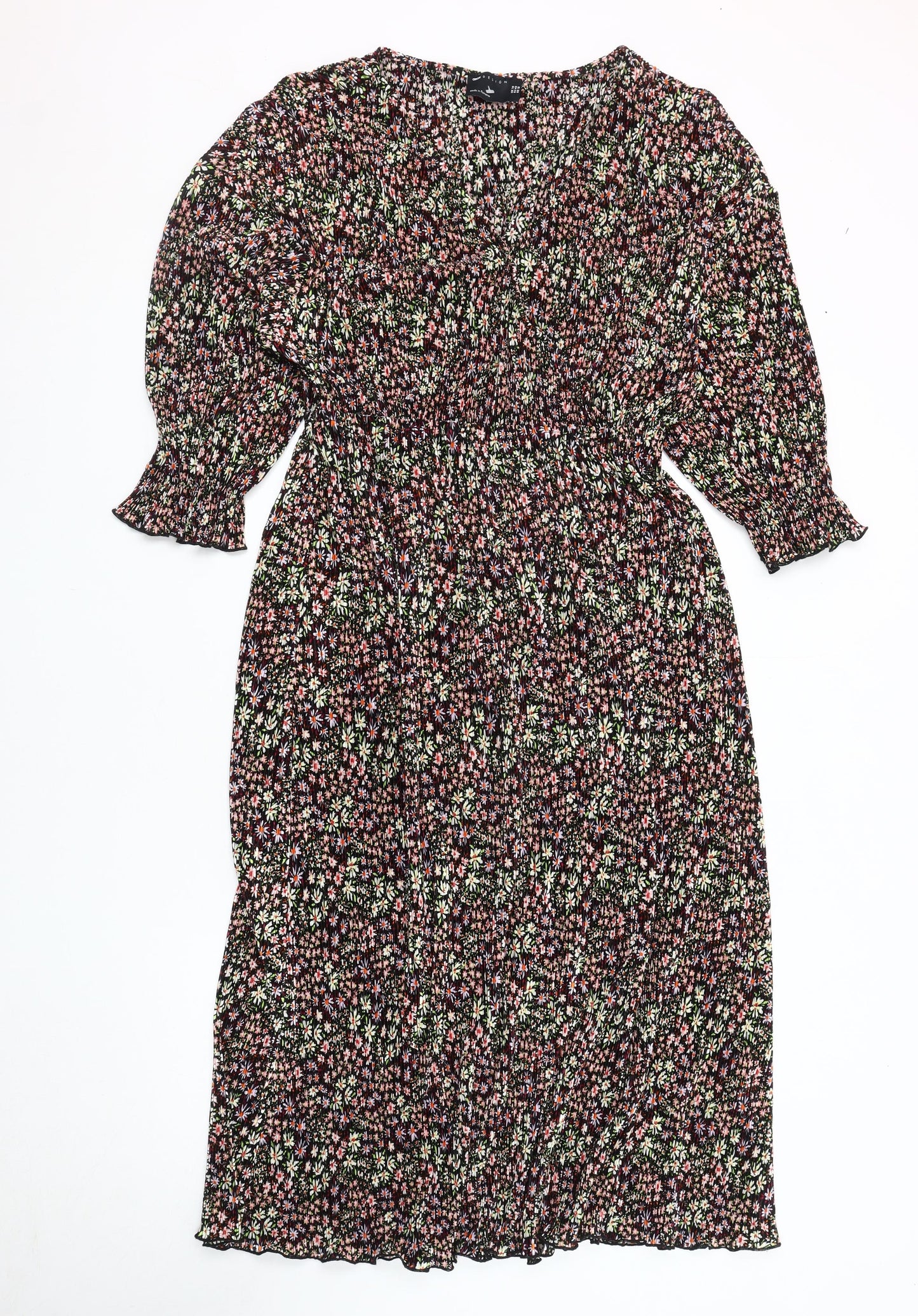 ASOS DESIGN Women's Multicoloured Floral Midi Dress Size 14