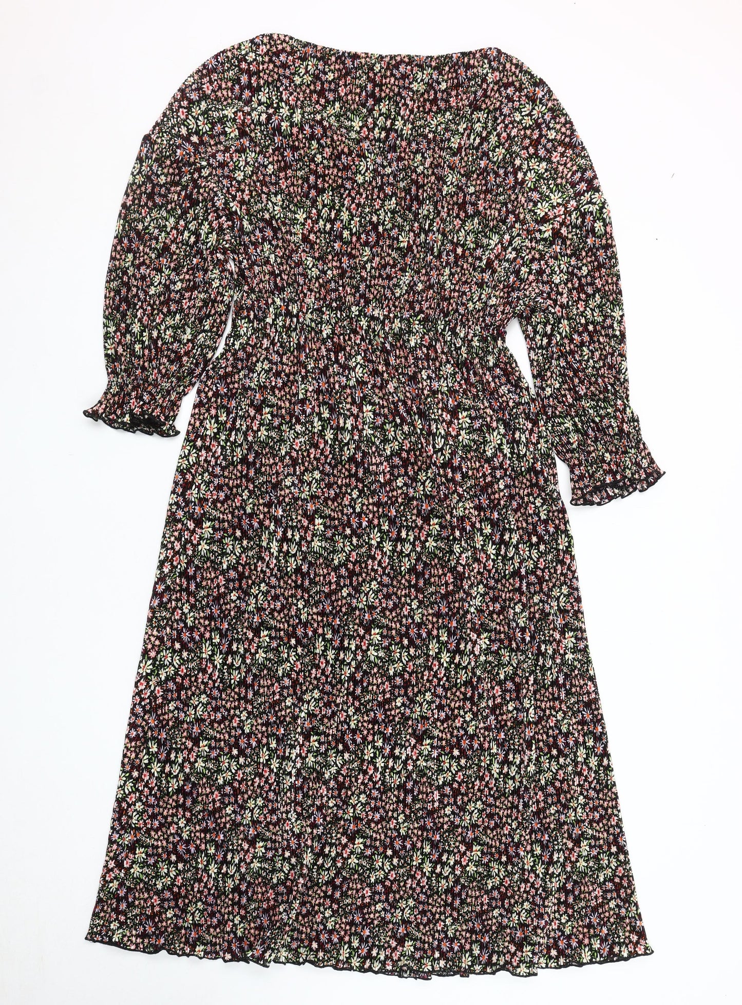 ASOS DESIGN Women's Multicoloured Floral Midi Dress Size 14