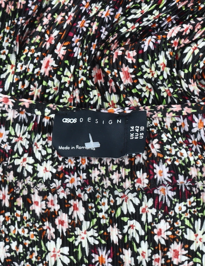 ASOS DESIGN Women's Multicoloured Floral Midi Dress Size 14