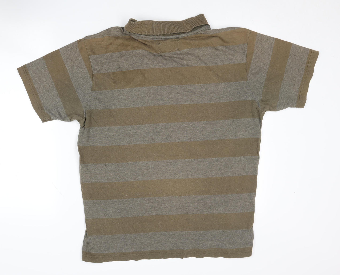 Schott Men's Brown Striped XL Polo Shirt