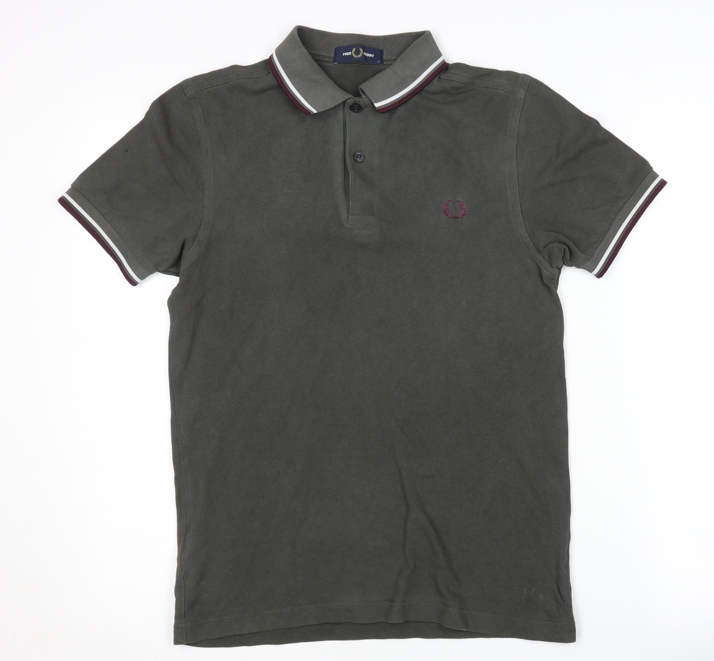 Fred Perry Men's Grey Polo Shirt Size S Casual Logo