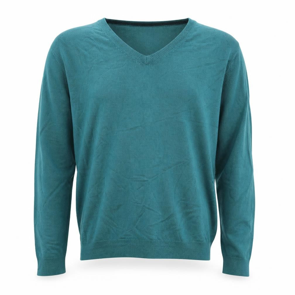 Front view of James Pringle Men's Green V-Neck jumper