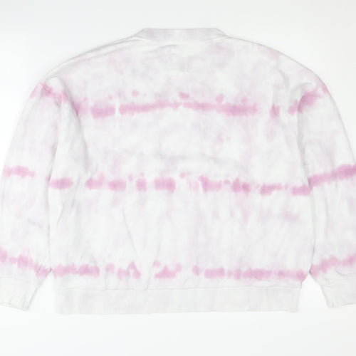 American Eagle Women's Pink Tie-Dye Crew Sweatshirt L