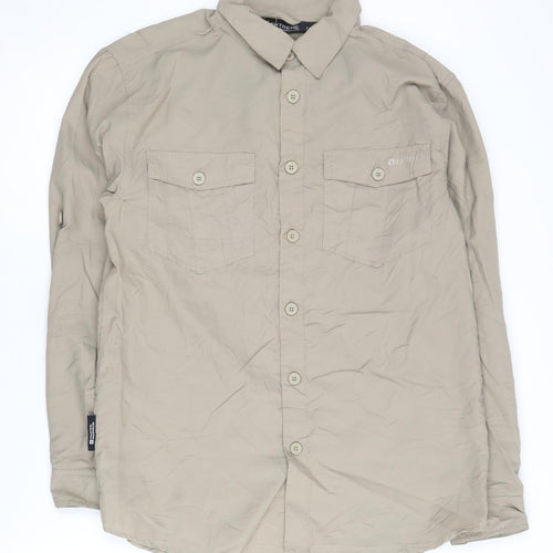 Mountain Warehouse Men's Beige S Long Sleeve Button-Up