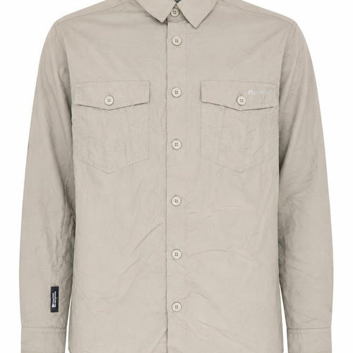 Mountain Warehouse Men's Beige S Long Sleeve Button-Up