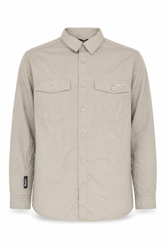Mountain Warehouse Men's Beige S Long Sleeve Button-Up