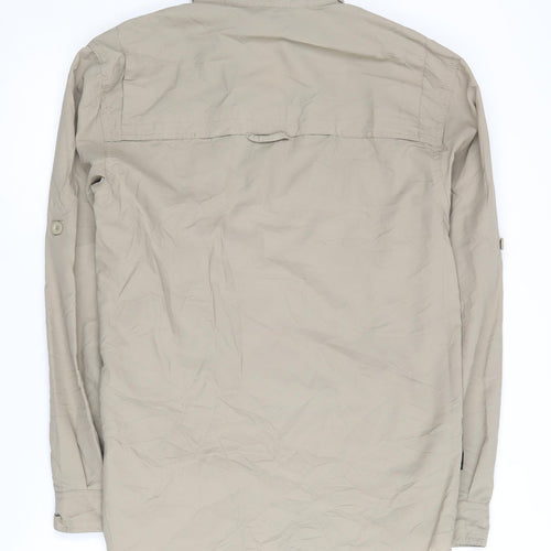 Mountain Warehouse Men's Beige S Long Sleeve Button-Up