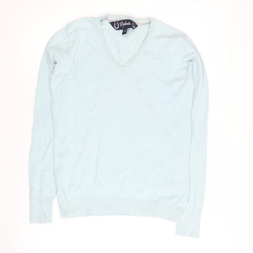 Rydale Women's Blue V-Neck Pullover Jumper Size 12