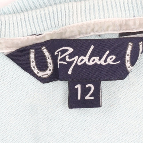 Rydale Women's Blue V-Neck Pullover Jumper Size 12