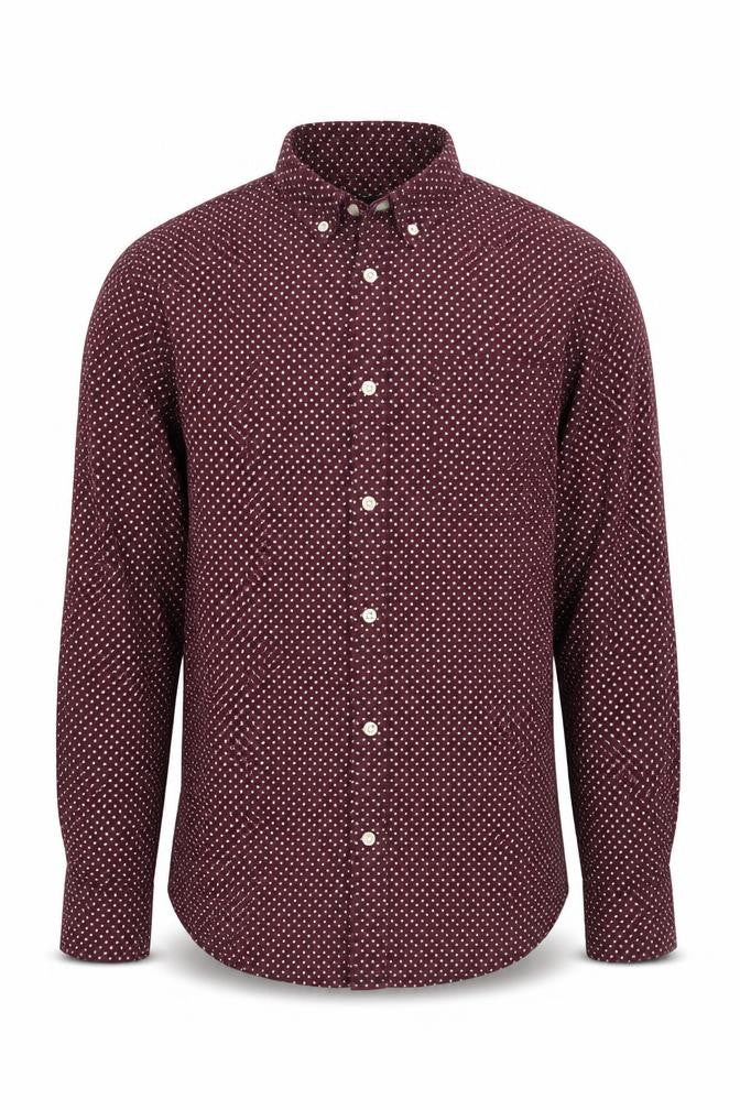 Front view of Red Herring Men's Red Geometric Button-Up Shirt M