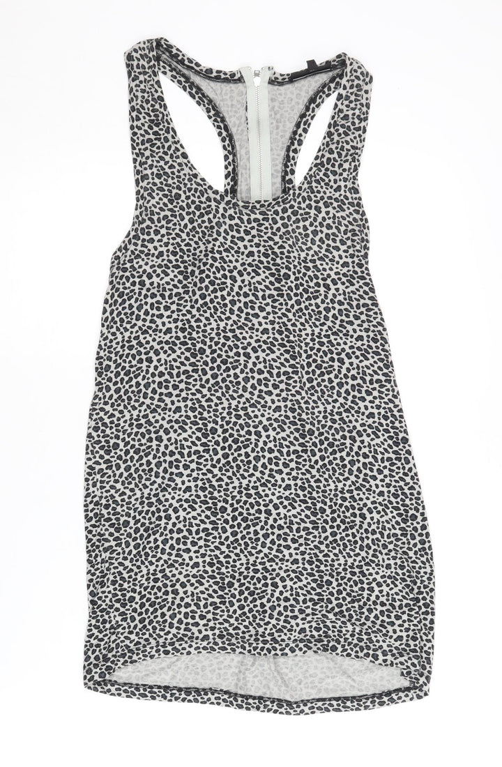 Warehouse Women's Grey Animal Print Tank Top