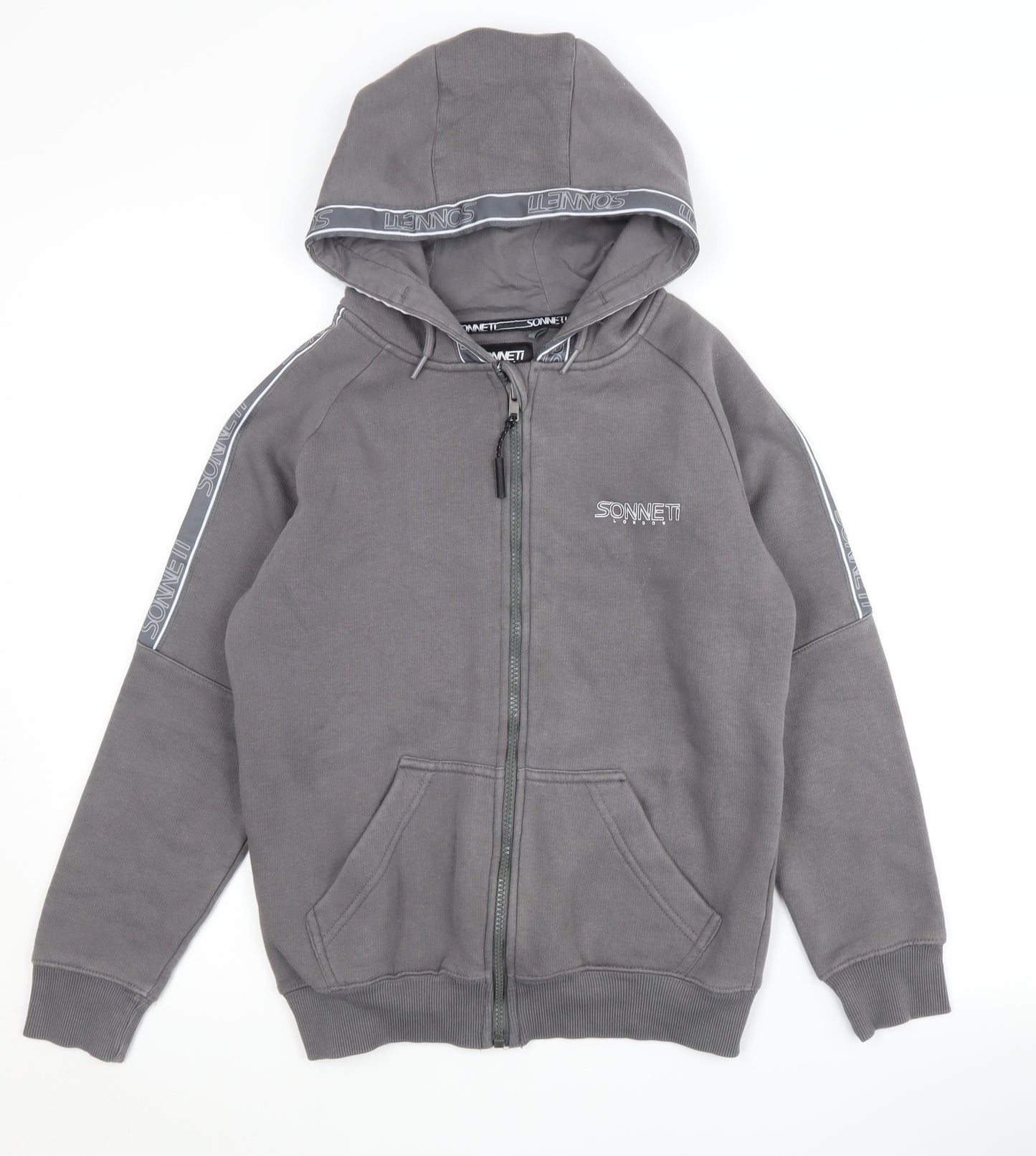 Sonneti Boys Grey Full Zip Hoodie M - Casual & Stylish