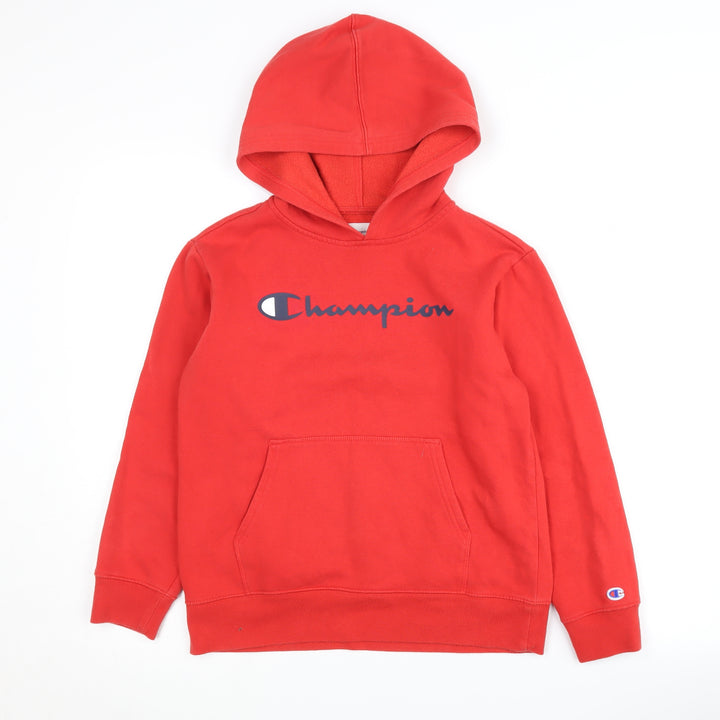 Champion Boys Red Pullover Hoodie, Size L Logo Accent
