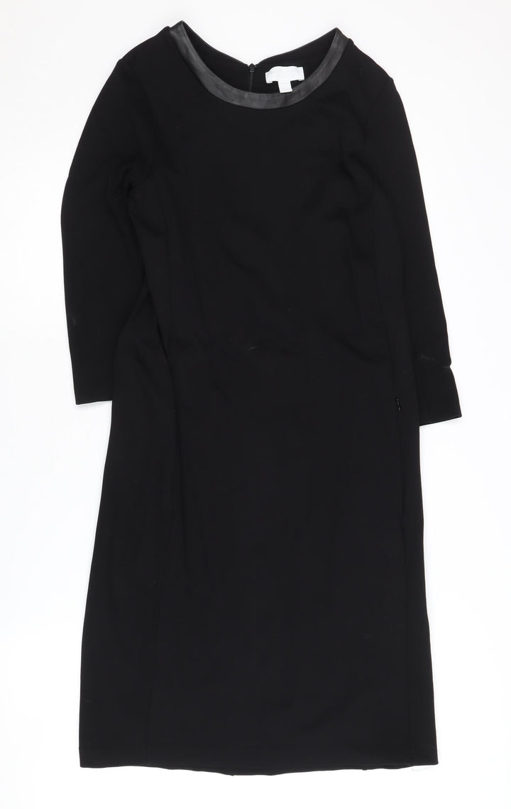 The White Company Women's Black Sheath Dress Size 10