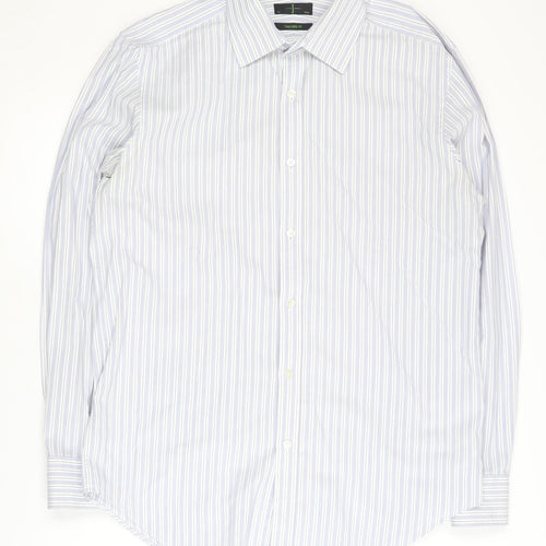 Jasper Conran Men's White Striped Tailored Shirt 16