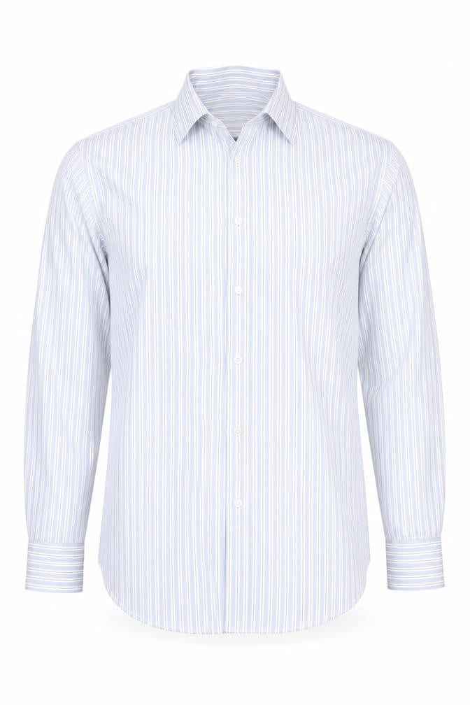 Front view of Jasper Conran Men's White Striped Tailored Shirt 16
