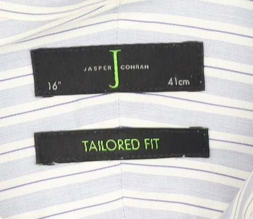 Jasper Conran Men's White Striped Tailored Shirt 16