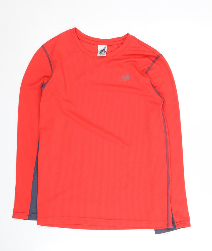 New Balance Boys Red Long Sleeve Pullover T-Shirt M