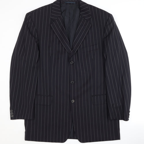 Hugo Boss Men's Blue Striped Blazer, Size UK 42