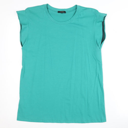 Massimo Dutti Women's Green Cotton T-Shirt - Size S