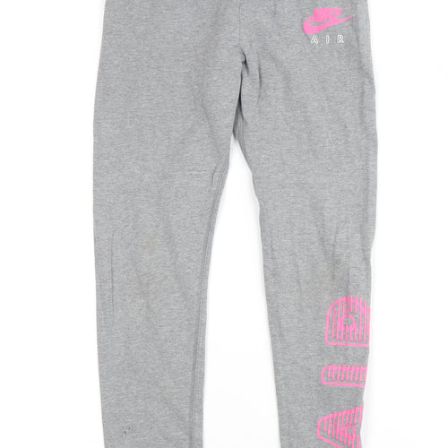 Nike Girls Grey Leggings - M - Tight Fit