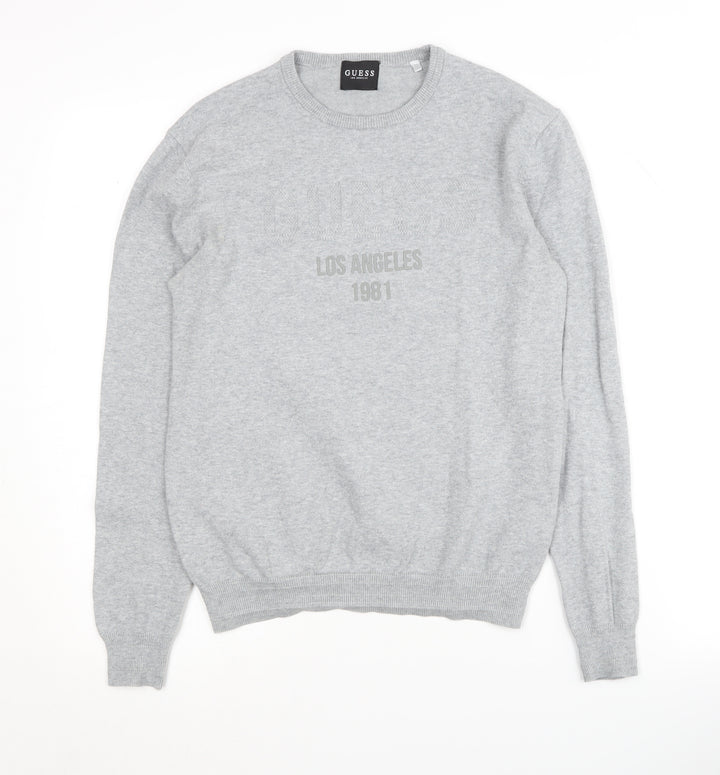 Guess Women's Grey Pullover Jumper, XS, Crew Neck