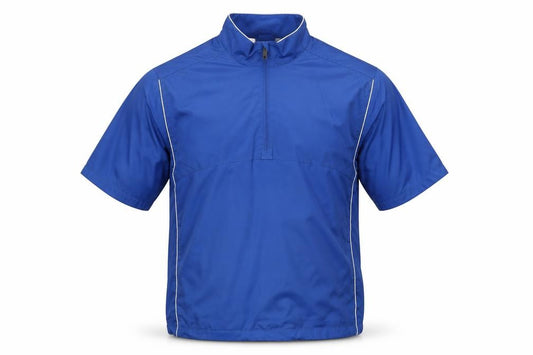 Front view of Greg Norman Men's Blue Pullover Short Sleeve Top S