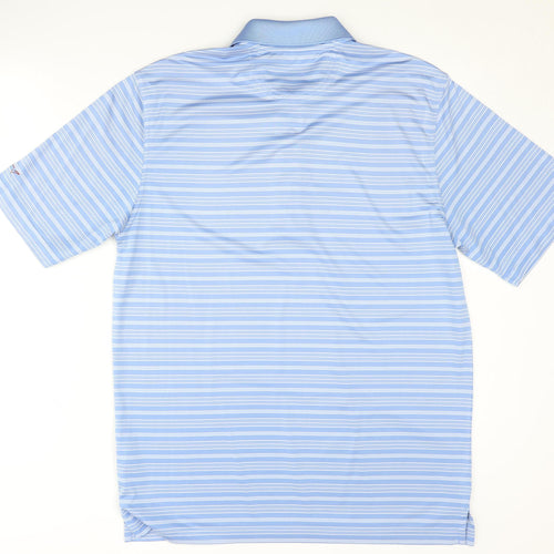 Greg Norman Men's Blue Striped Polo Shirt Size S