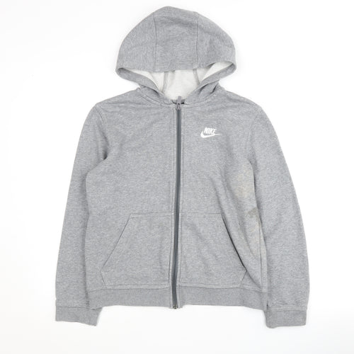 Nike Boys Grey Full Zip Hoodie M - Comfortable Casual Wear