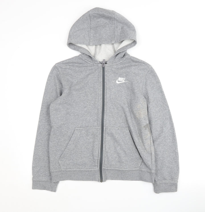 Nike Boys Grey Full Zip Hoodie M - Comfortable Casual Wear