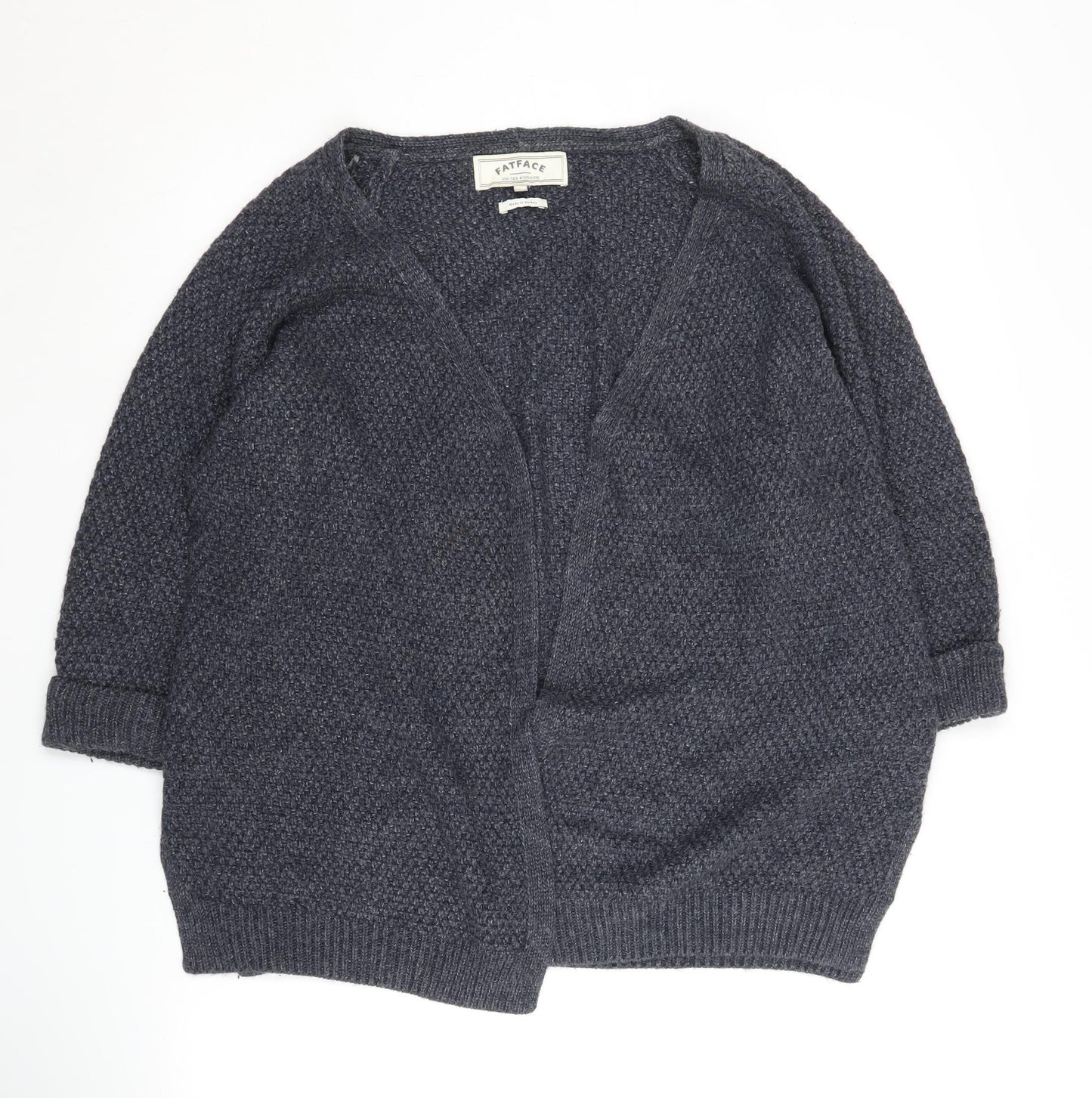 Fat Face Women's Blue Open Front Cardigan Size 14 Knit