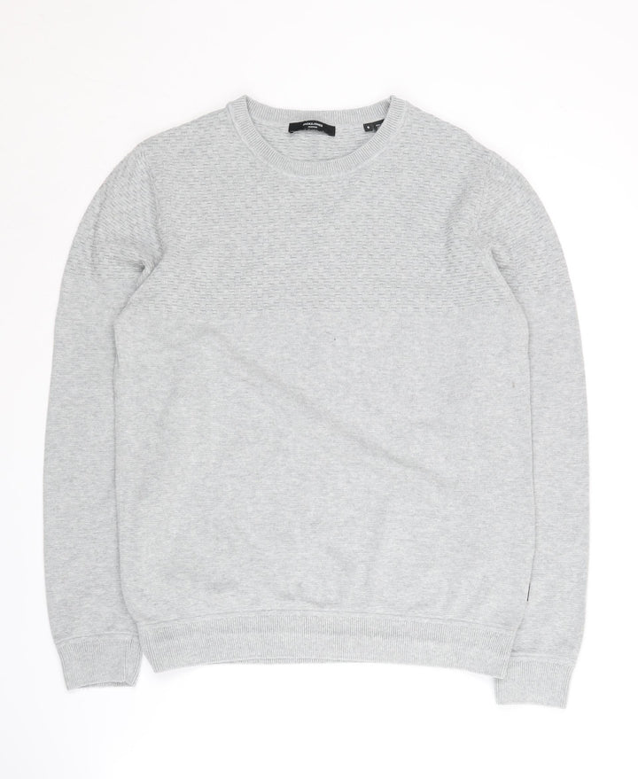 Jack & Jones Men's Grey Pullover Sweater - Small, Casual Fit
