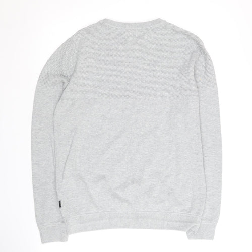 Jack & Jones Men's Grey Pullover Sweater - Small, Casual Fit