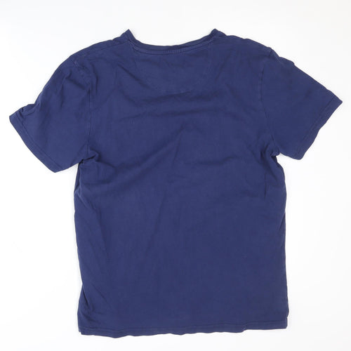 Lyle & Scott Men's Blue V-Neck T-Shirt Size L
