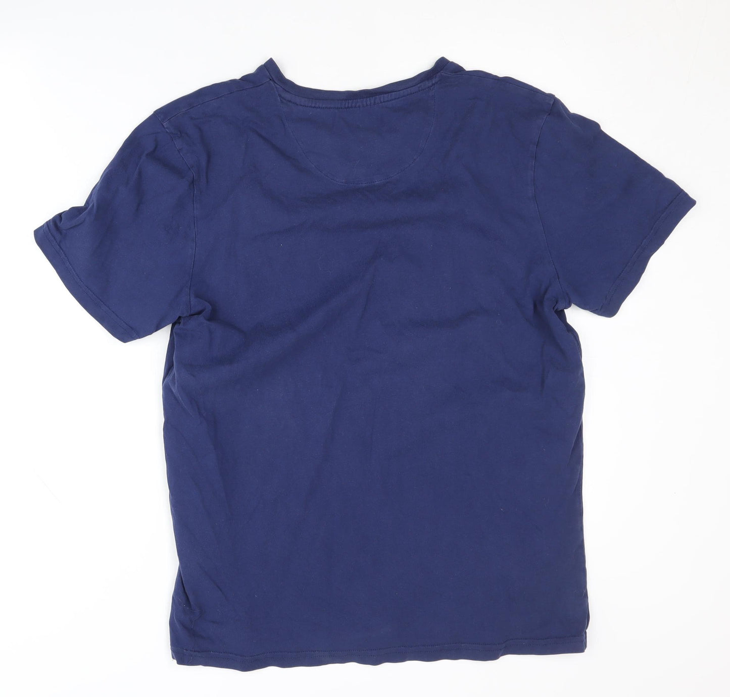 Lyle & Scott Men's Blue V-Neck T-Shirt Size L