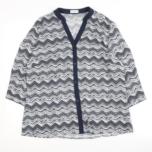 Eastex Women's Multicoloured Geometric Button-Up Top