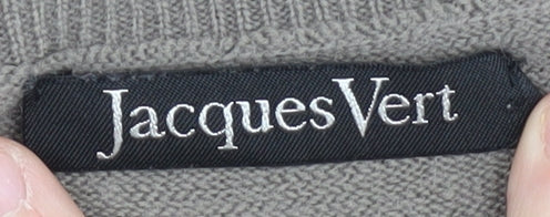 Jacques Vert Women's Grey 3/4 Sleeve Embroidered Jumper