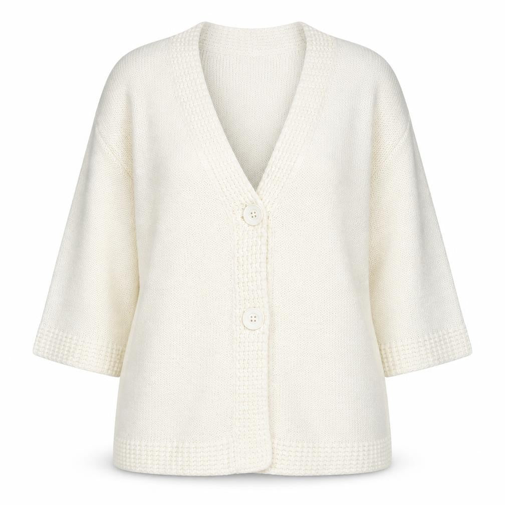 Front view of Eastex Women's Ivory Cardigan UK 18