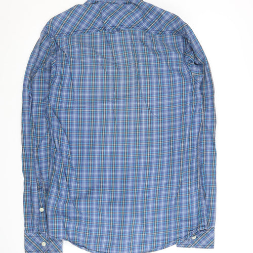 Jack & Jones Men's Blue Plaid Button-Up Shirt S